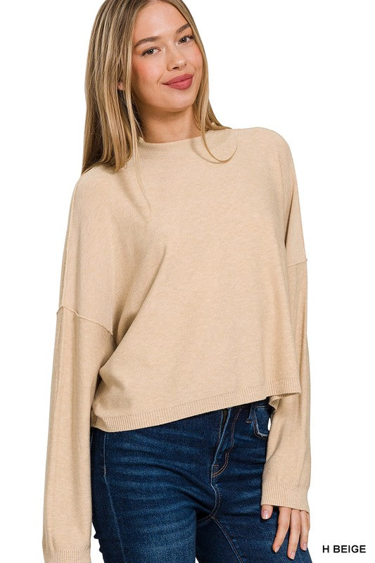 The Wren Cropped Sweater in Beige