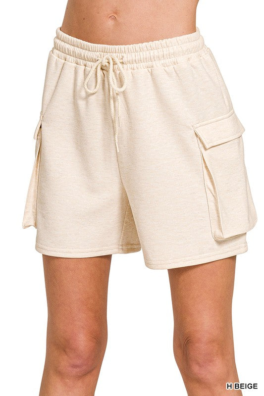 Coastal Chill Scuba Shorts in Heather Beige