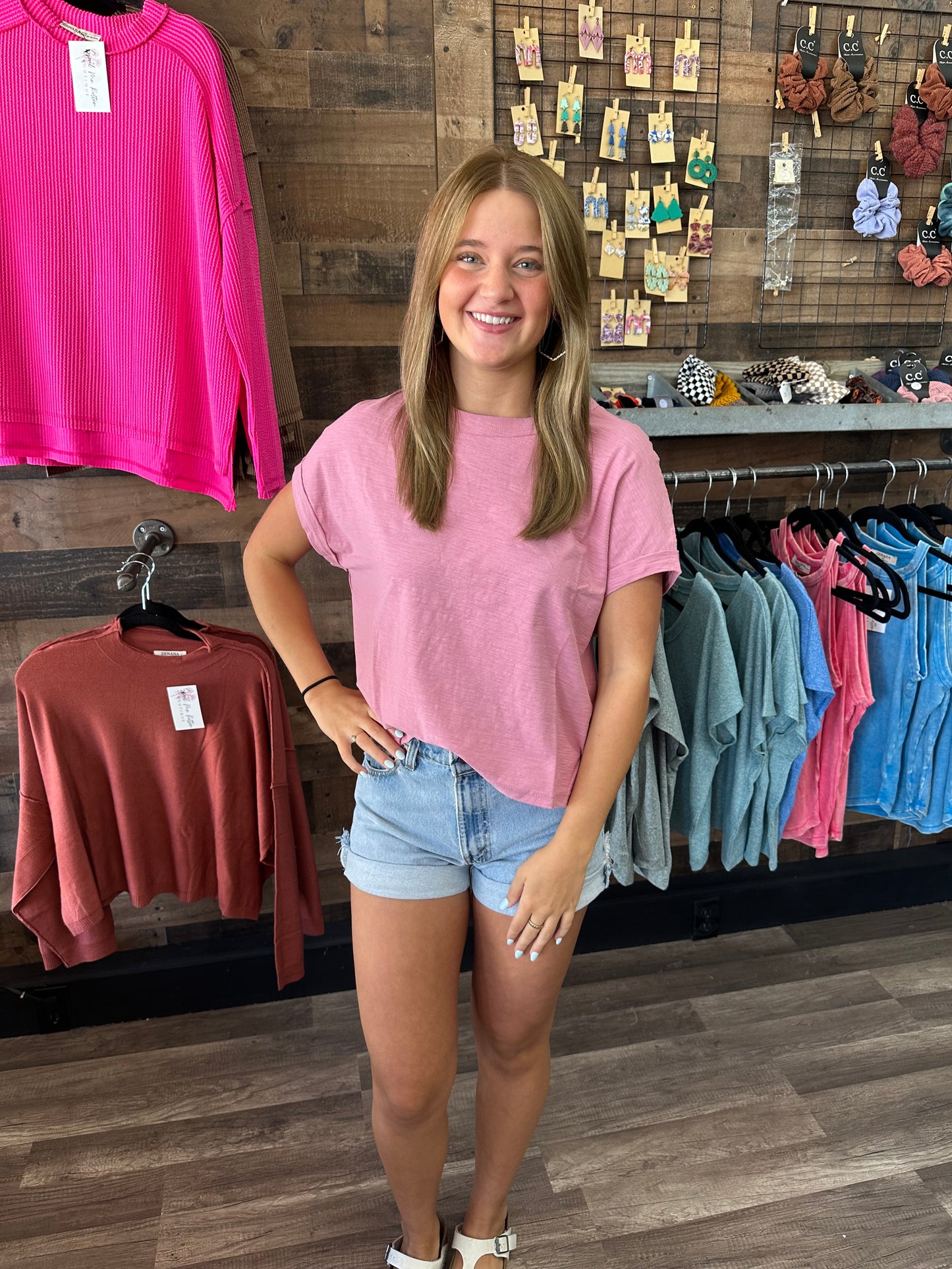 Everyday Crop in Dark Pink