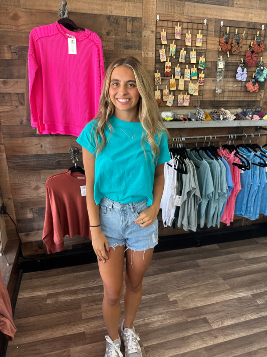 Everyday Crop in Turquoise