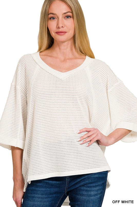 Cozy Haven V-Neck in Off White