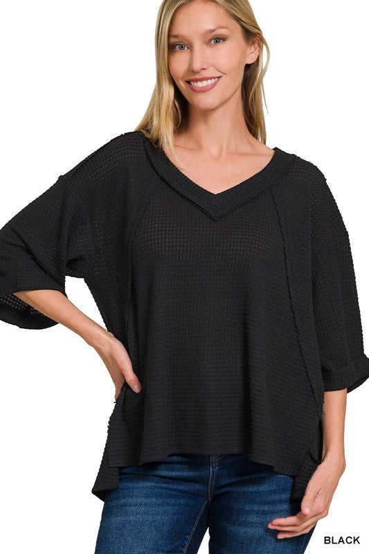 Cozy Haven V-Neck in Black