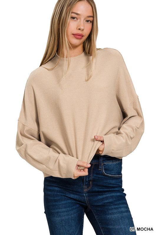 The Wren Cropped Sweater in Mocha