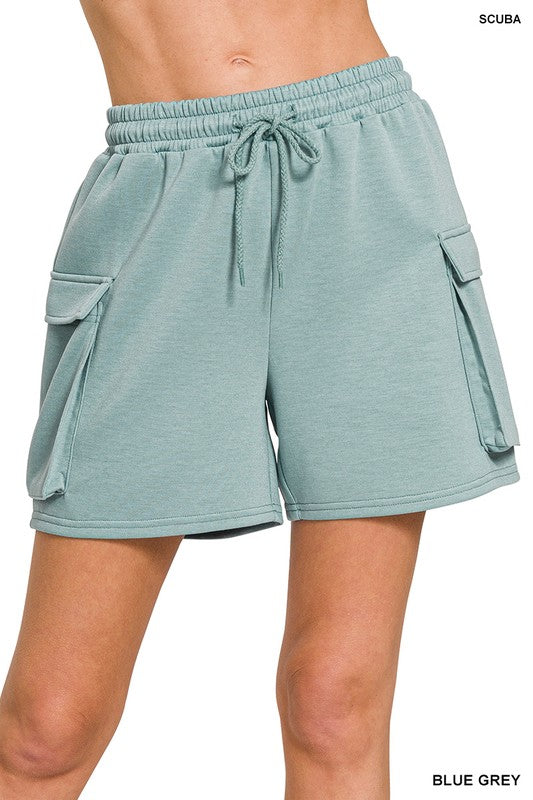 Coastal Chill Scuba Shorts in Blue Grey