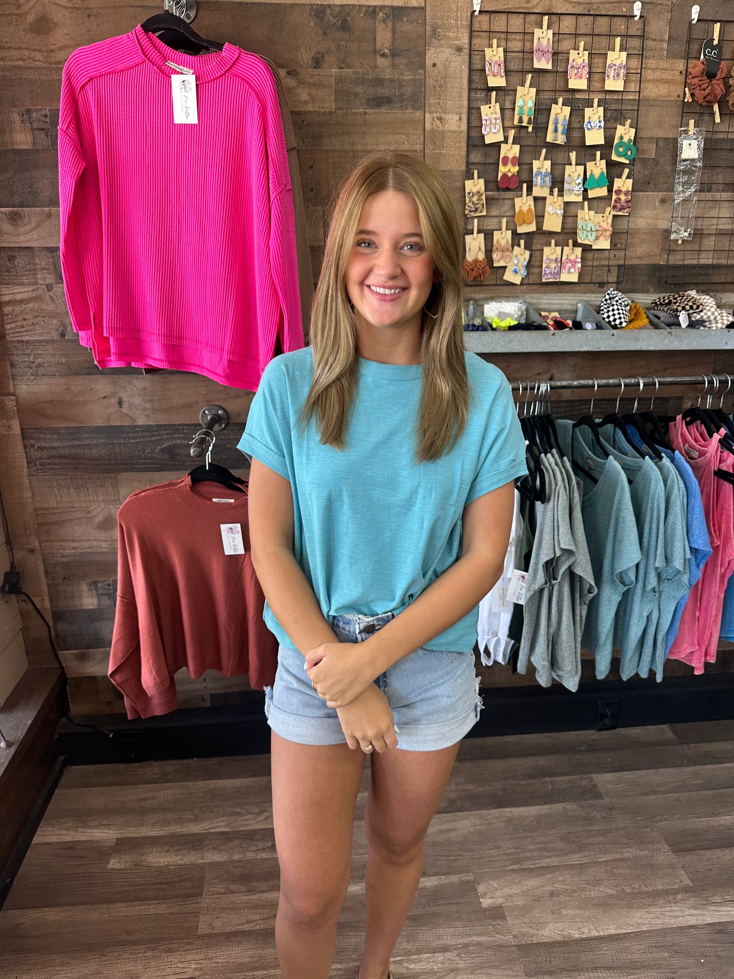 Everyday Crop in Dusty Teal